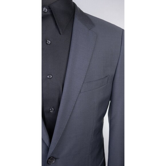 BOSS Hugo Boss Suit Jacket Sport Coat Blazer Sz 40L Striped Gray Wool 2-Button - Picture 4 of 14